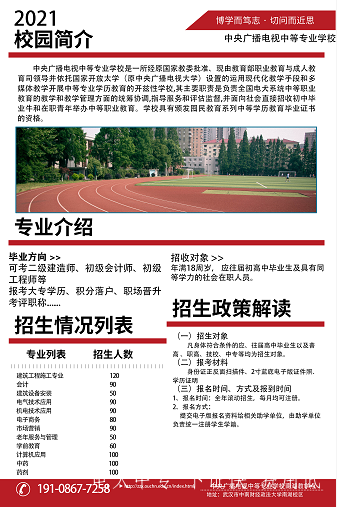 2021年電大中專招生簡章：