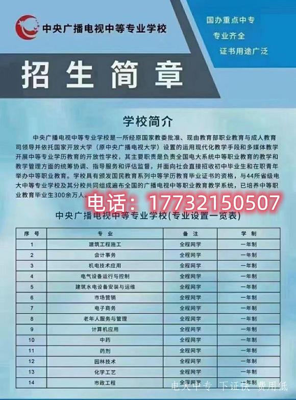 電大中專一年制熱門專業有哪些？